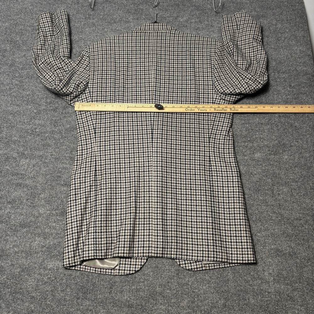 British Tailor Blazer Mens Large Gray Houndstooth Tweed Sport Coat Peter So - Picture 10 of 16
